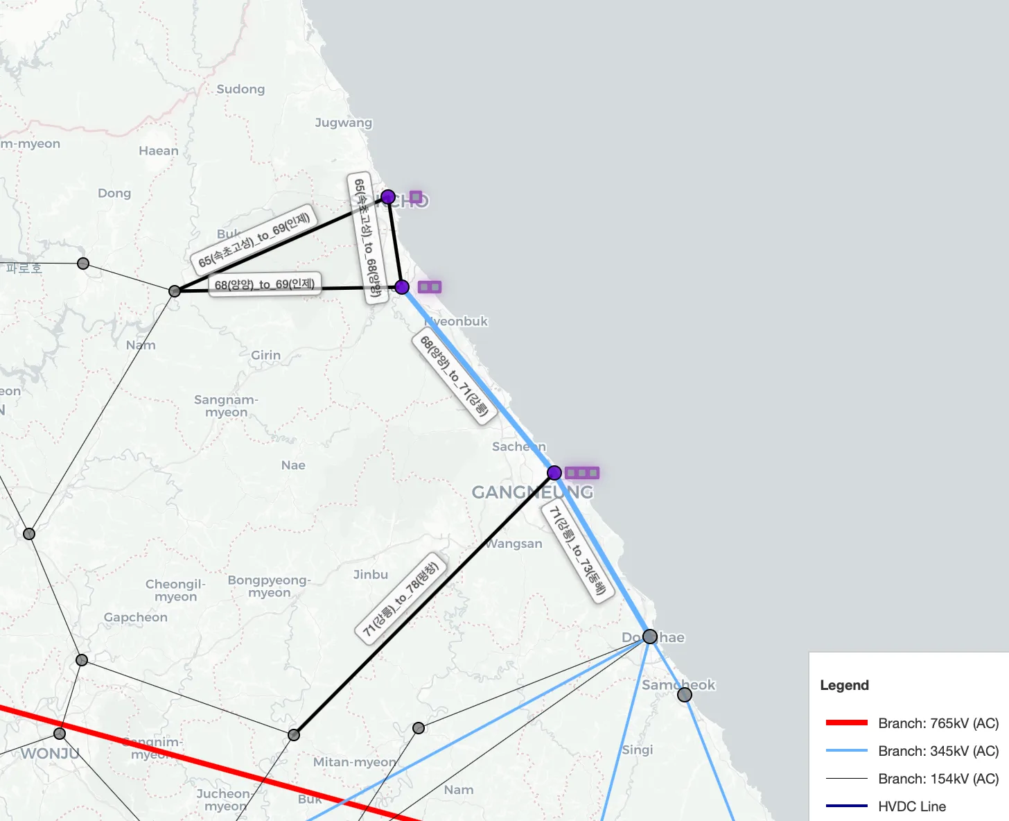 Line labels (show from/to endpoints)
